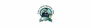 3 in 1 Tree Service logo with lumberjack.