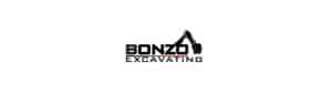 Bonzo Excavating logo with an excavator graphic.