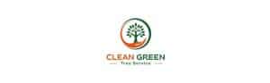 Clean Green Tree Service logo with tree illustration.