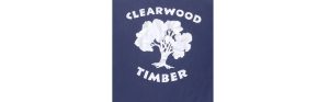 Clearwood Timber logo with tree illustration.