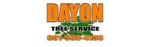 Dayon Tree Service logo with contact number