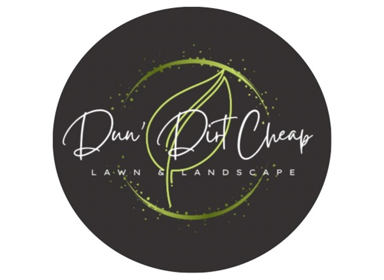 dun dirt cheap lawn landscape logo