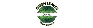 Green Leaves Tree Service logo with green leaves.
