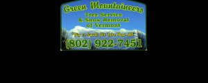 Green Mountaineers tree service, snow removal, Vermont contact.
