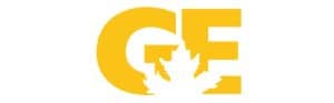 Yellow GE with maple leaf silhouette