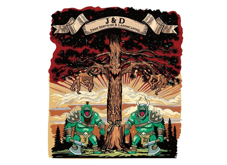 jd tree services landscaping logo