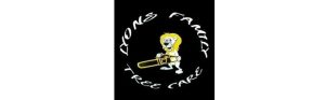 Lion with chainsaw, Lyons Family Tree Care logo