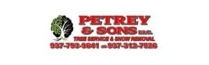 Petrey & Sons tree service and snow removal logo.