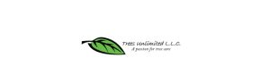 Trees Unlimited LLC logo with green leaf